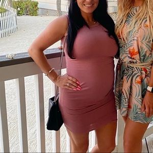 Ruched sleeveless maternity dress